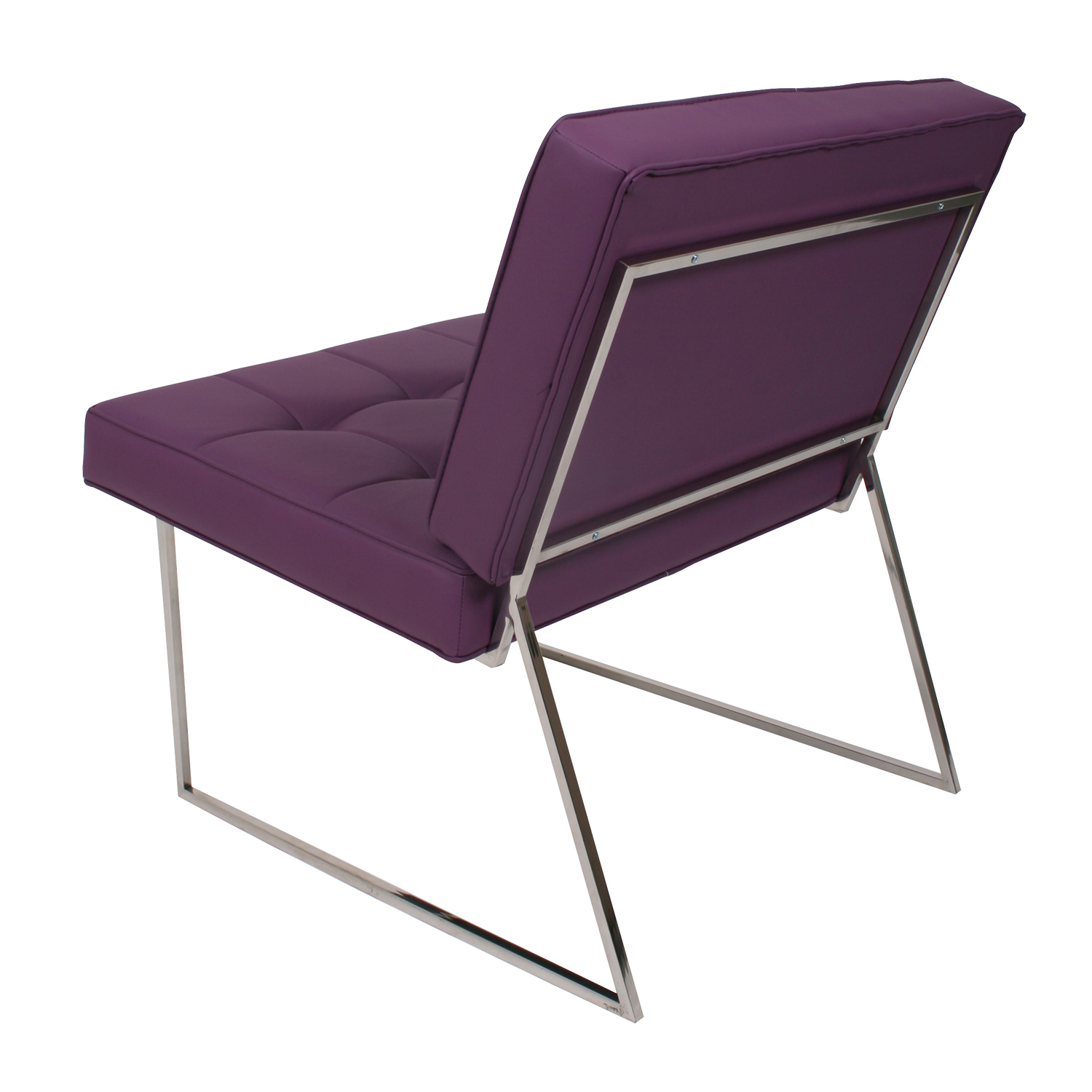 Fauteuil barcaloneta paars leder met chroom onderstel online kopen ...