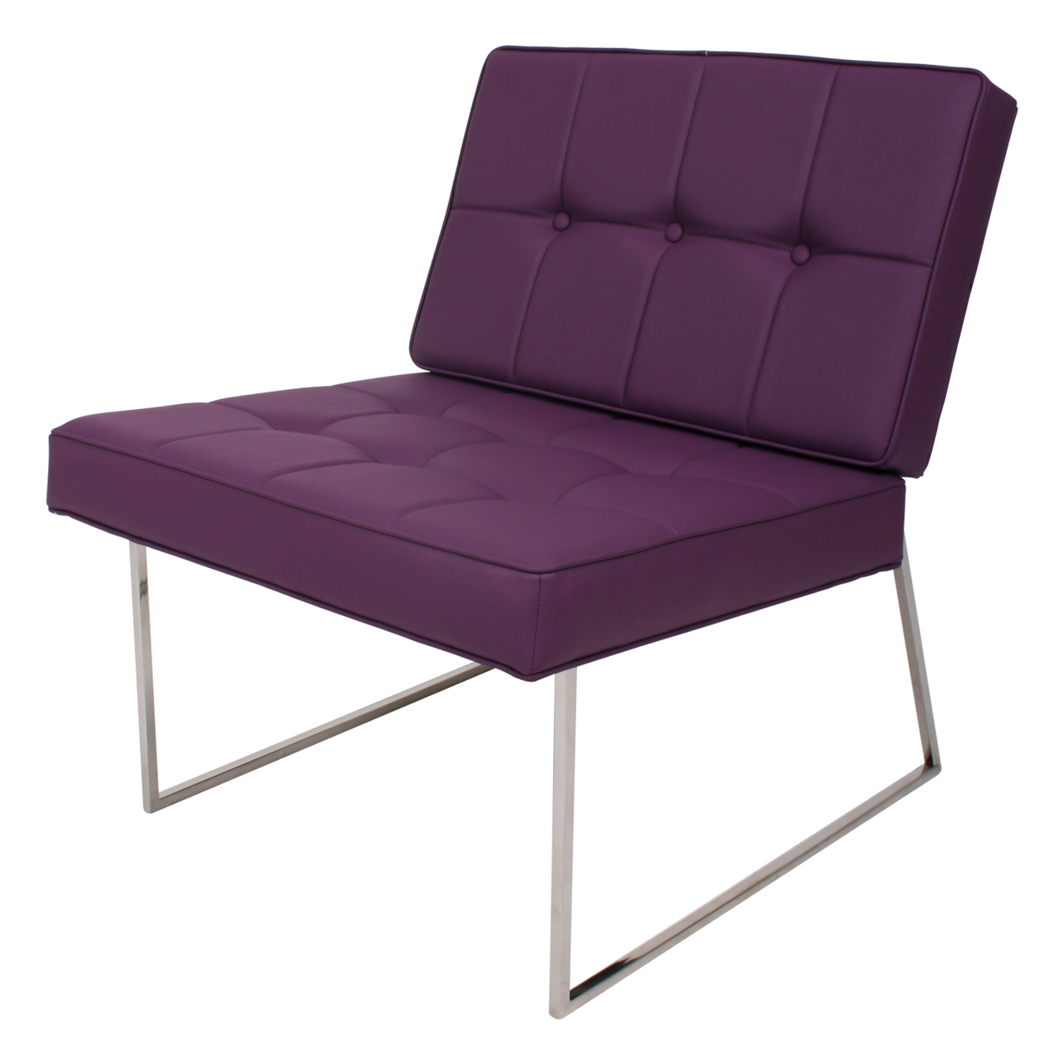 Fauteuil barcaloneta paars leder met chroom onderstel online kopen ...