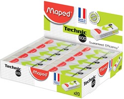 Maped gum Technic 600, wit, doos van 20 stuks