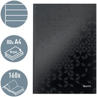 Notitieboek Leitz WOW A4 160blz 90gr lijn zwart-3