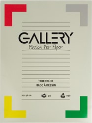 Gallery tekenpapier, 190 g, ft 27 x 36 cm, extra zwaar houtvrij papier, blok van 20 vel