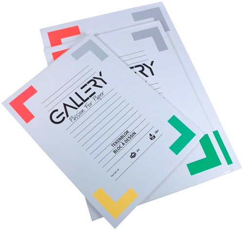 Gallery tekenpapier, 190 g, ft 24 x 32 cm, extra zwaar houtvrij papier, blok van 20 vel