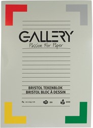 Gallery Bristol tekenpapier, 200 g, ft 21 x 29,7 cm , A4, blok van 20 vel