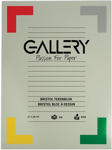 Gallery Bristol tekenpapier, 200 g, ft 27 x 36 cm, blok van 20 vel
