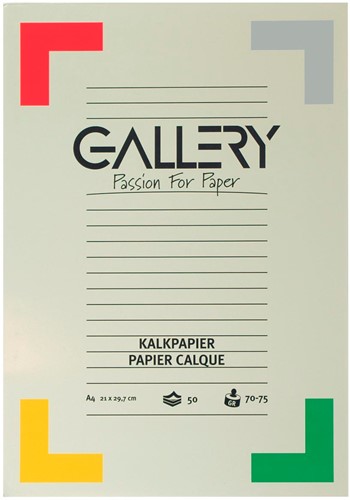 Gallery kalkpapier, ft 21 x 29,7 cm (A4), blok van 50 vel