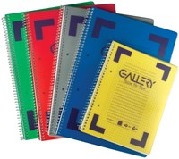 Gallery Traditional spiraalschrift ft A5, geruit 5 mm, geassorteerde kleuren, 160 bladzijden