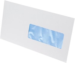 Gallery enveloppen ft 114 x 229 mm, venster rechts, stripsluiting, doos van 500 stuks