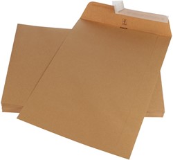 Gallery enveloppen ft 250 x 353 mm, stripsluiting, bruine kraft, doos van 250 stuks