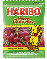 Haribo snoep kersen, zak van 185 g
