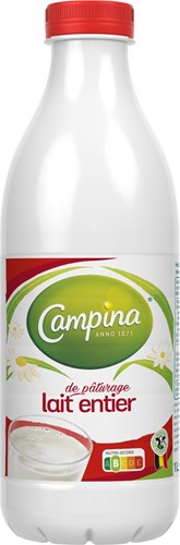 Campina volle melk, 1 liter, pak van 6 stuks