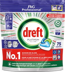 Dreft Platinum Regular vaatwastabletten,  pak van 75 capsules