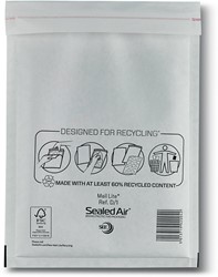 Mail Lite luchtkussenenveloppen, wit, D/1, 180 x 260 mm, doos van 200 stuks