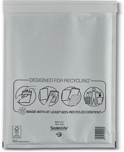 Mail Lite luchtkussenenveloppen, wit, H/5, 270 x 360 mm, doos van 100 stuks