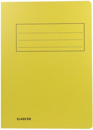 Class'ex dossiermap, 3 kleppen ft 23,7 x 34,7 cm (voor ft folio), geel