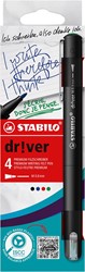 STABILO dr!ver fineliner, medium punt, geassorteerde kleuren, blister van 4 stuks