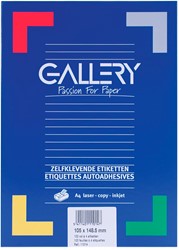 Gallery witte etiketten ft 105 x 148,5 mm (b x h), rechte hoeken, doos van 400 etiketten