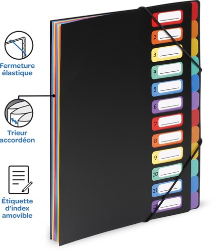Viquel Rainbow Class sorteermap, ft A4, met 12 vakken-2