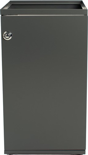 V-part modulaire afvalbak met deur en zakhouder 85 l, grijs-3