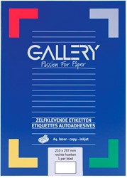 Gallery witte etiketten ft 210 x 297 mm (b x h), rechte hoeken, doos van 100 etiketten