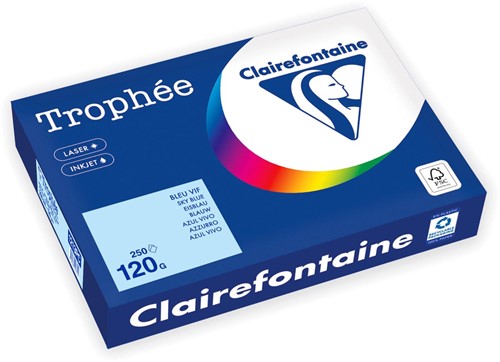 Clairefontaine Trophée Pastel, gekleurd papier, A4, 120 g, 250 vel, blauw