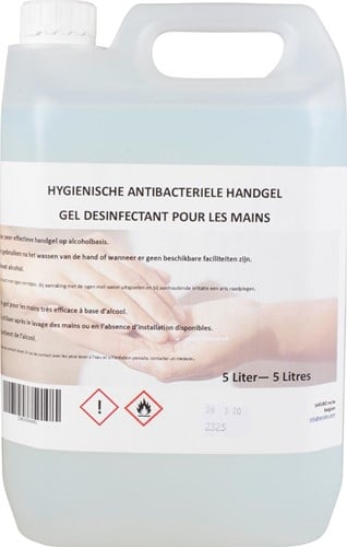 Hygiënische antibacteriële handgel, navulling van 5 liter