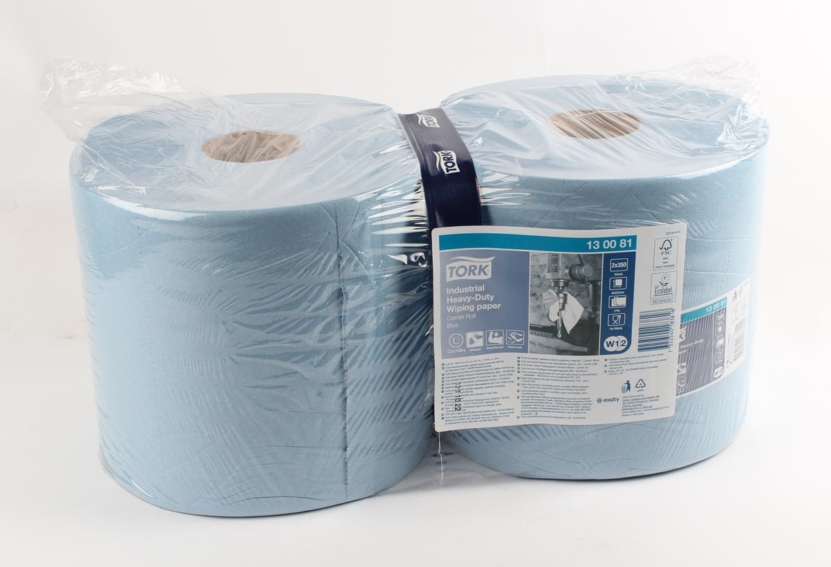 Poetspapier Industrie Tork Industrial Heavy-Duty Folded Polish Paper Blue W4, Protects Hands, 100 Sheets, 130082 Industriële Reinigingsdoek Blauw