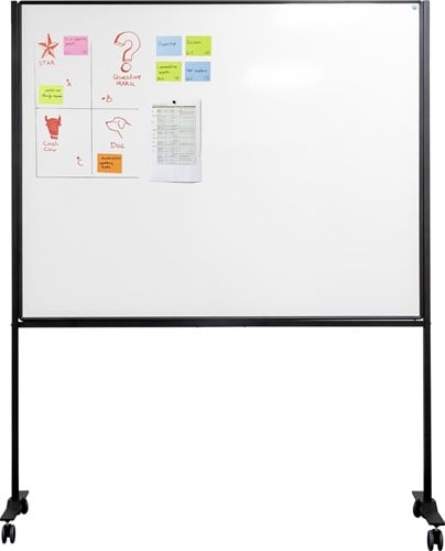 Smit Visual magnetisch whiteboard, verrijdbaar, emaille, 120 x 150 cm