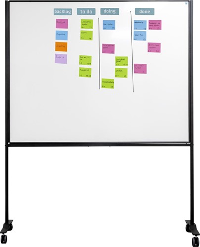 Smit Visual magnetisch whiteboard, verrijdbaar, gelakt staal, 120 x 150 cm
