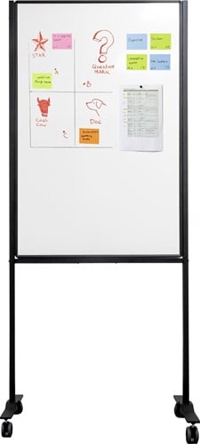 Smit Visual magnetisch whiteboard, verrijdbaar, gelakt staal, 120 x 75 cm
