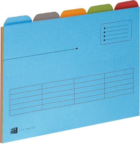 Oxford Ultimate dossiermap ft A4, uit karton, 5 tabs, assorti