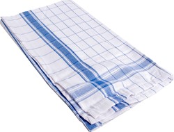 Handdoek Adalynne, ft 50 x 70 cm, geruit, blauw, pak van 3 stuks