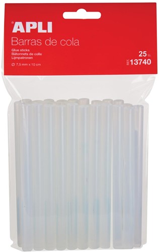 Apli transparante lijmpatronen 7,5 mm, ophangzakje met 25 stuks