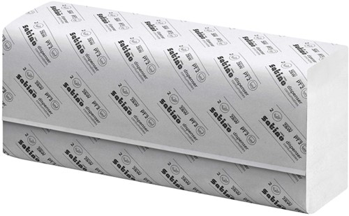 Handdoek Satino PT2 Comfort z-vouw 2-laags 206x240mm 25x150 vel wit 277330-3