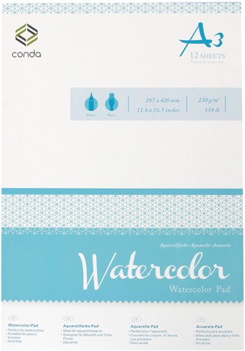 Aquarelblok Conda A3 230gr