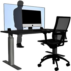 BUREAUSCHERM TRANSPARANT MET 2 KLEMMEN 68X140CM 1 Stuk