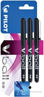 Rollerpen PILOT V-Ball 05 fijn zwart blister à 3 stuks