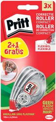 Correctietape Pritt Compact Flex 6mm x 10m blister 2+1 gratis