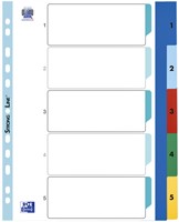 Tabbladen Oxford A4+ 11-gaats 1-5 PP kleur