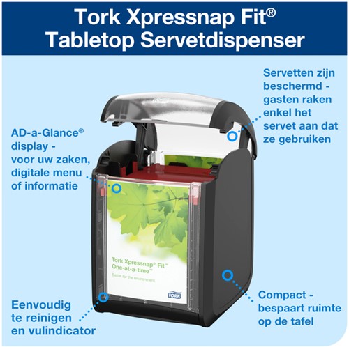 Servetdispenser Tork N14 Xpressnap Fit Signature line zwart 272900-2