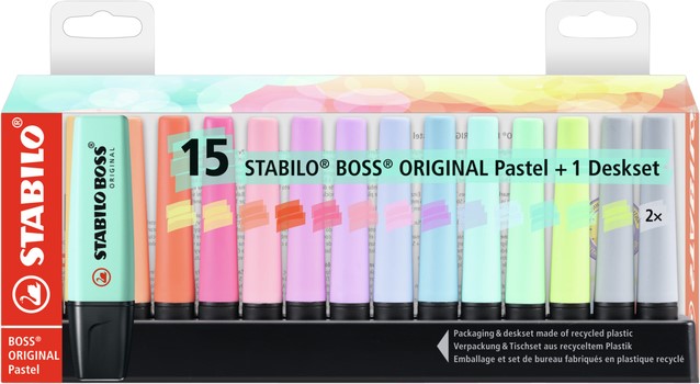 De daadwerkelijke Donker worden Rendezvous Markeerstift Stabilo Boss Original 7015-02-5 desk pastel ass  One-Stop-Office-Shop.nl