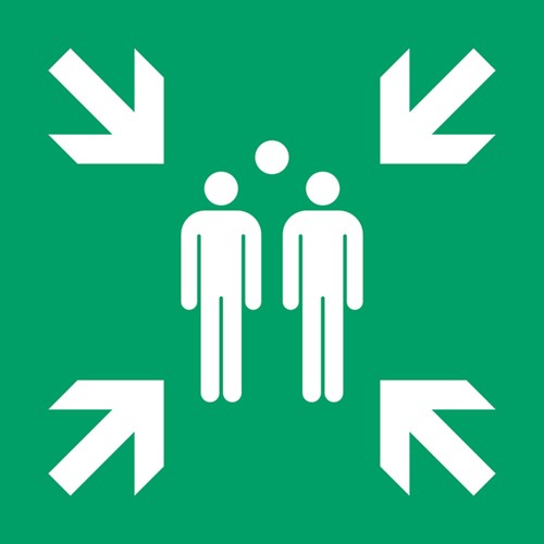 Pictogram bordje Djois Verzamelplaats 300x300mm groen