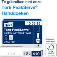Handdoekdispenser Tork H5 Elevation PeakServe klein wit 552550-3