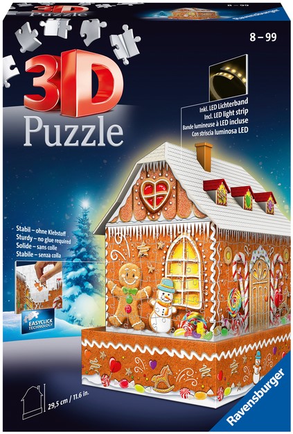 vee pastel Wegversperring 3D puzzel Ravensburger Kerst Gingerbread House Night Edition 216 stukjes  One-Stop-Office-Shop.nl