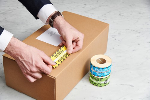 Waarschuwingsetiket Rillprint heavy 46x125mm groen 250 stuks-3