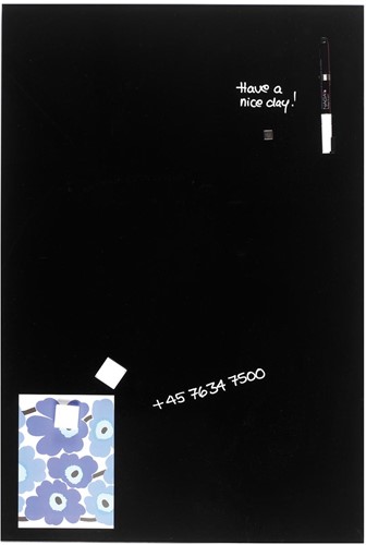 Naga Magnetisch glasbord, zwart, ft 60 x 40 cm