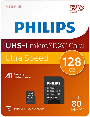 Geheugenkaart Philips micro SDXC Class 10 UHS-I U1 128GB-3