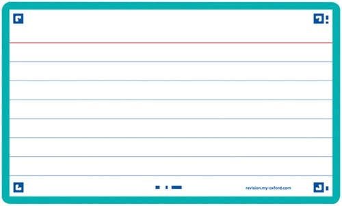 Flashcard Oxford 2.0 75x125mm 80 vel 250gr lijn mint
