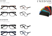 Leesbril I Need You Lucky/Rainbow assorti doos à 32 brillen en hoesjes