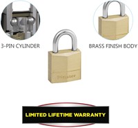 Hangslot MasterLock 4 gelijksluitend messing 20mm 4 stuks-2