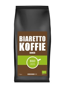 Koffie Biaretto bonen regular biologisch 1000 gram
